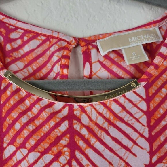 Michael Michael Kors Sleeveless Spring Summer Blouse Sz Sm Keyhole Back Bright - Picture 5 of 9
